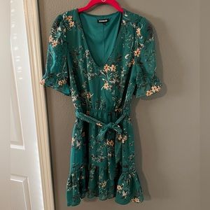 Express dress XS green/floral